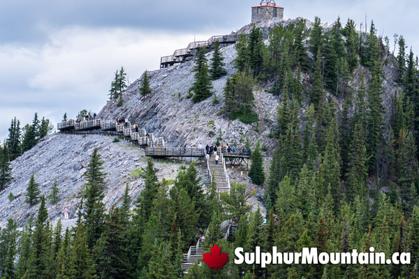 Sulphur Mountain Banff Gondola Boardwalk to Top